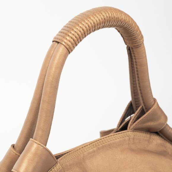 Loewe Nappa Aire Metallic Gold Sheep Skin Anagram Handbag - Picture 6 of 12